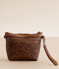 Tooled Leather & Fur Purse