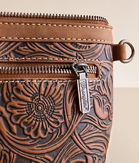 Tooled Leather & Fur Purse