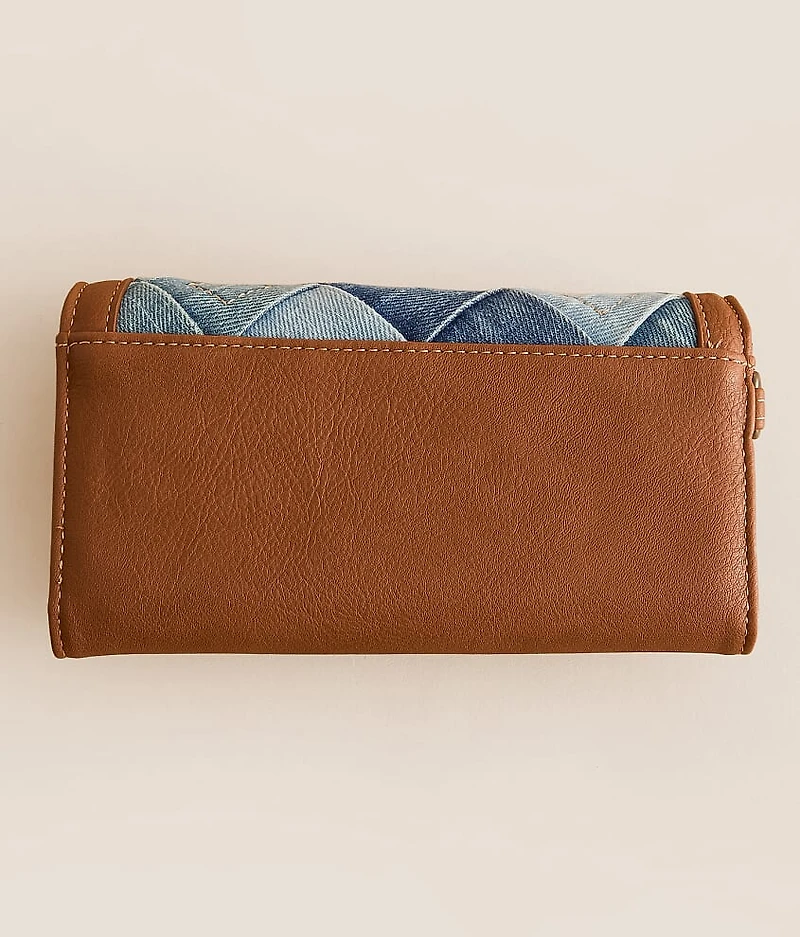 Denim Patch Wristlet Wallet