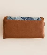Denim Patch Wristlet Wallet