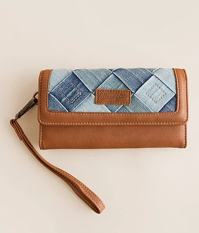 Denim Patch Wristlet Wallet
