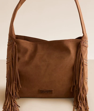 Studded Leather Fringe Hobo Bag