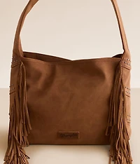 Studded Leather Fringe Hobo Bag