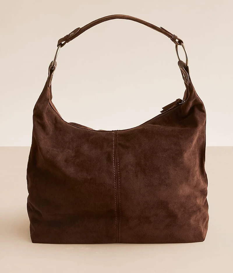 Faux Suede Hobo Bag