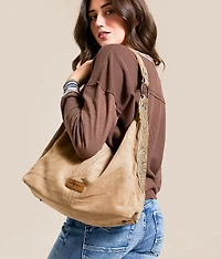 Faux Suede Hobo Bag