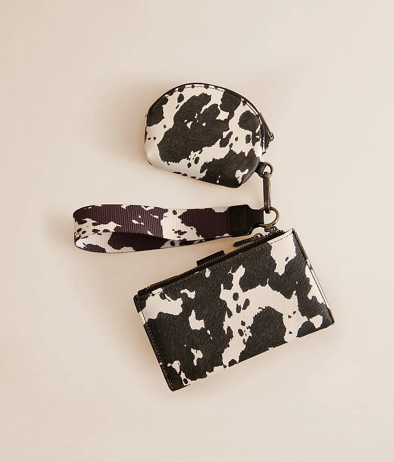 Cow Print Wristlet Wallet