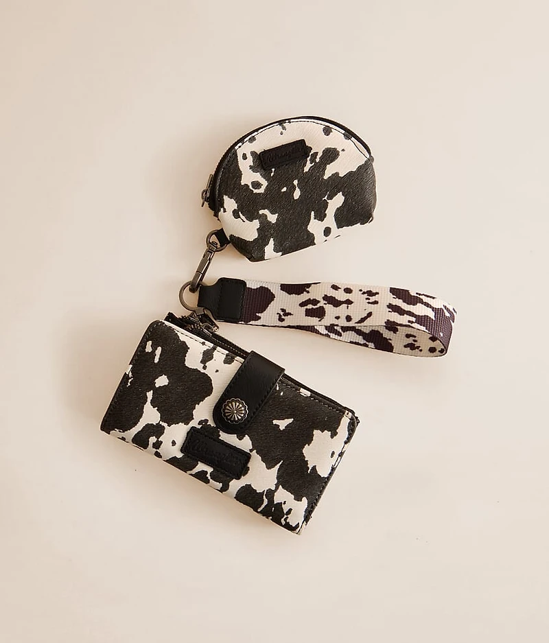 Cow Print Wristlet Wallet