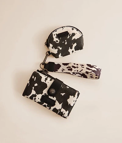 Cow Print Wristlet Wallet