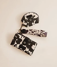 Cow Print Wristlet Wallet