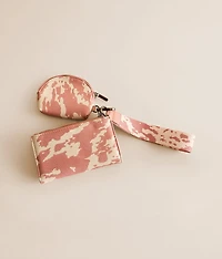 Cow Print Wristlet Wallet