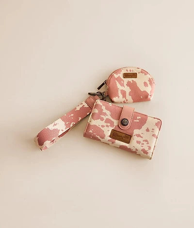 Cow Print Wristlet Wallet