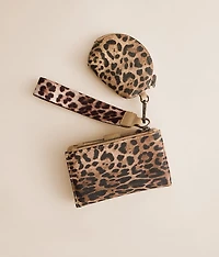 Leopard Print Wristlet Wallet