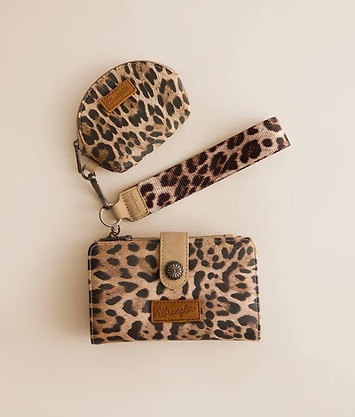 Leopard Print Wristlet Wallet