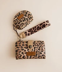 Leopard Print Wristlet Wallet