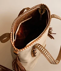 Western Leather Fringe Tote