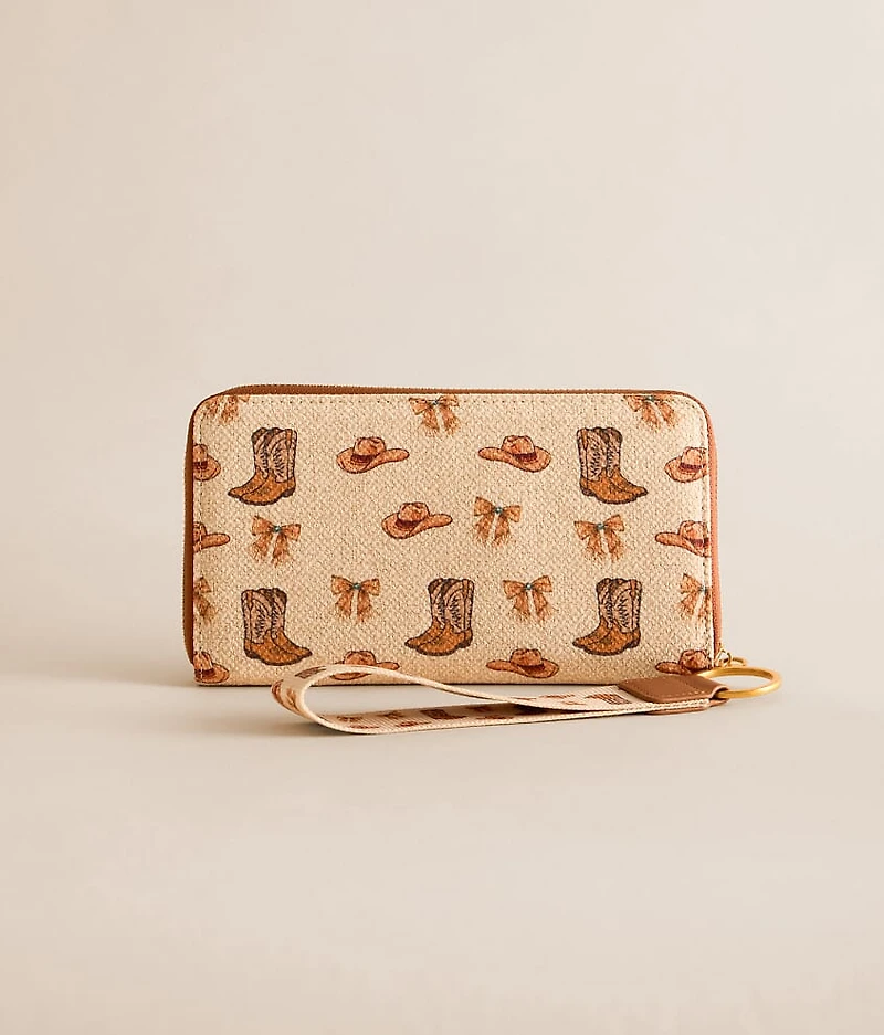 Western Print Wristlet Wallet