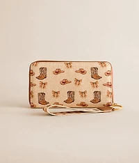 Western Print Wristlet Wallet