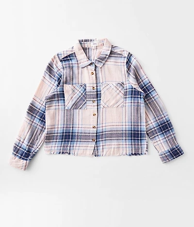 Girls - Frayed Flannel Shirt