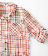 Girls - Frayed Flannel Shirt