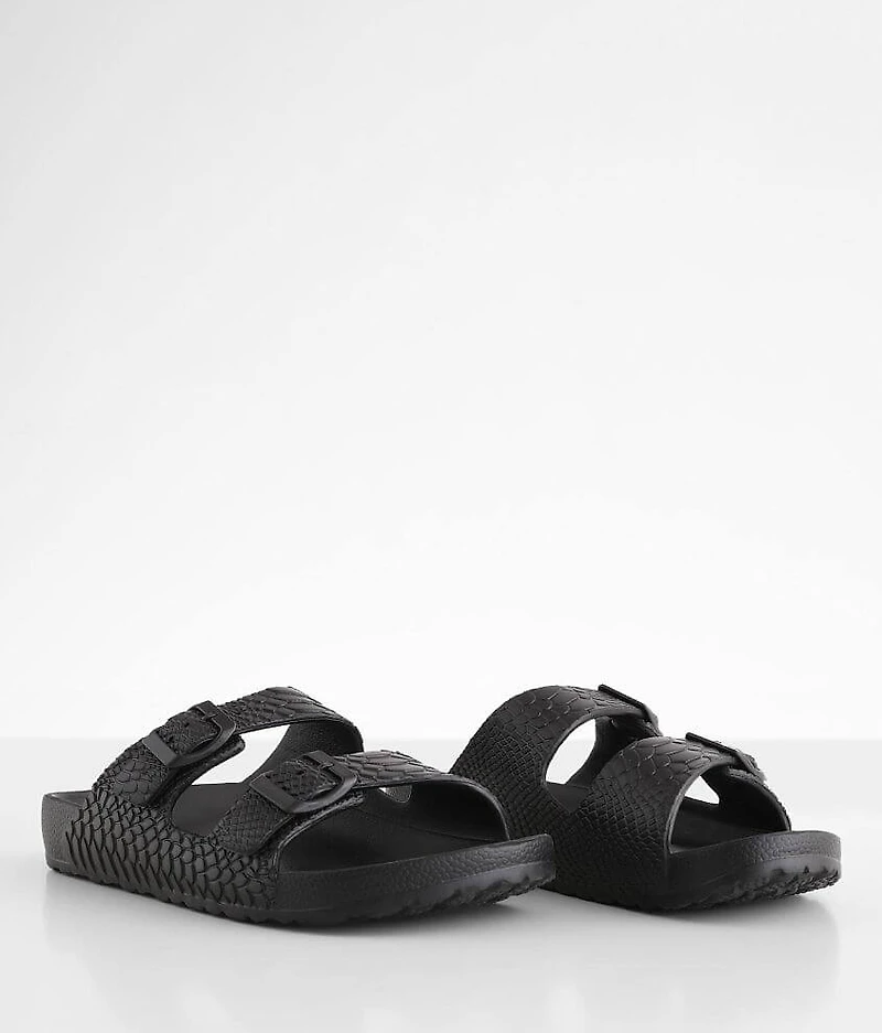 Embossed Tonal Snake Print Sandal