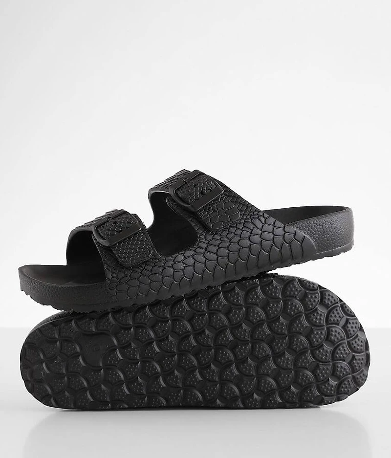 Embossed Tonal Snake Print Sandal