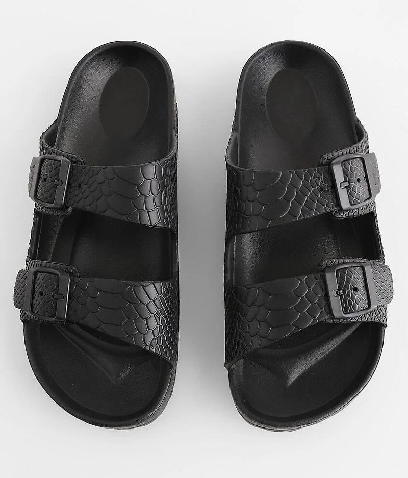 Embossed Tonal Snake Print Sandal