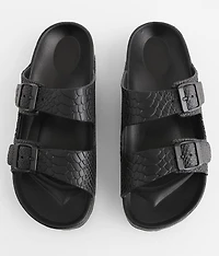 Embossed Tonal Snake Print Sandal