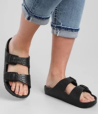 Embossed Tonal Snake Print Sandal