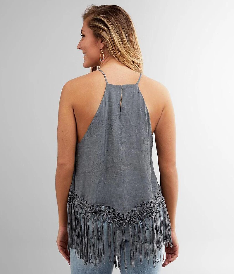 Woven Crochet Fringe Tank Top