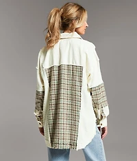 Pieced Plaid Shacket