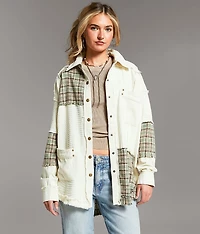 Pieced Plaid Shacket