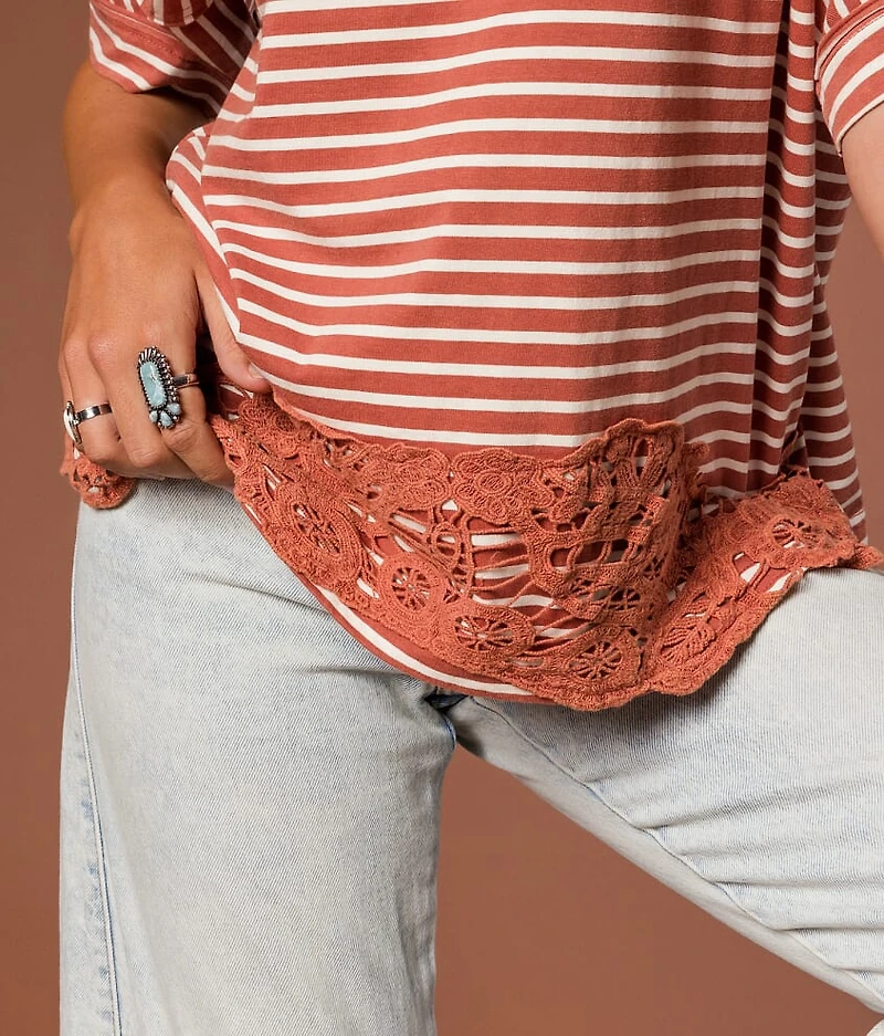 Crochet Applique Oversized Top