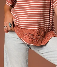 Crochet Applique Oversized Top