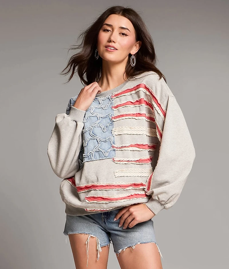 Textured Flag Pullover