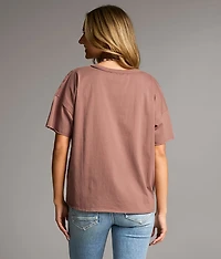 Pieced Lace Oversized Henley