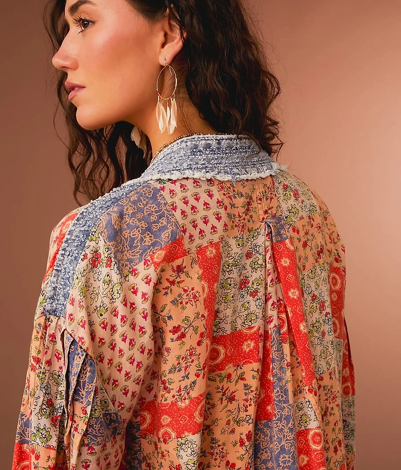 Mixed Print Kimono