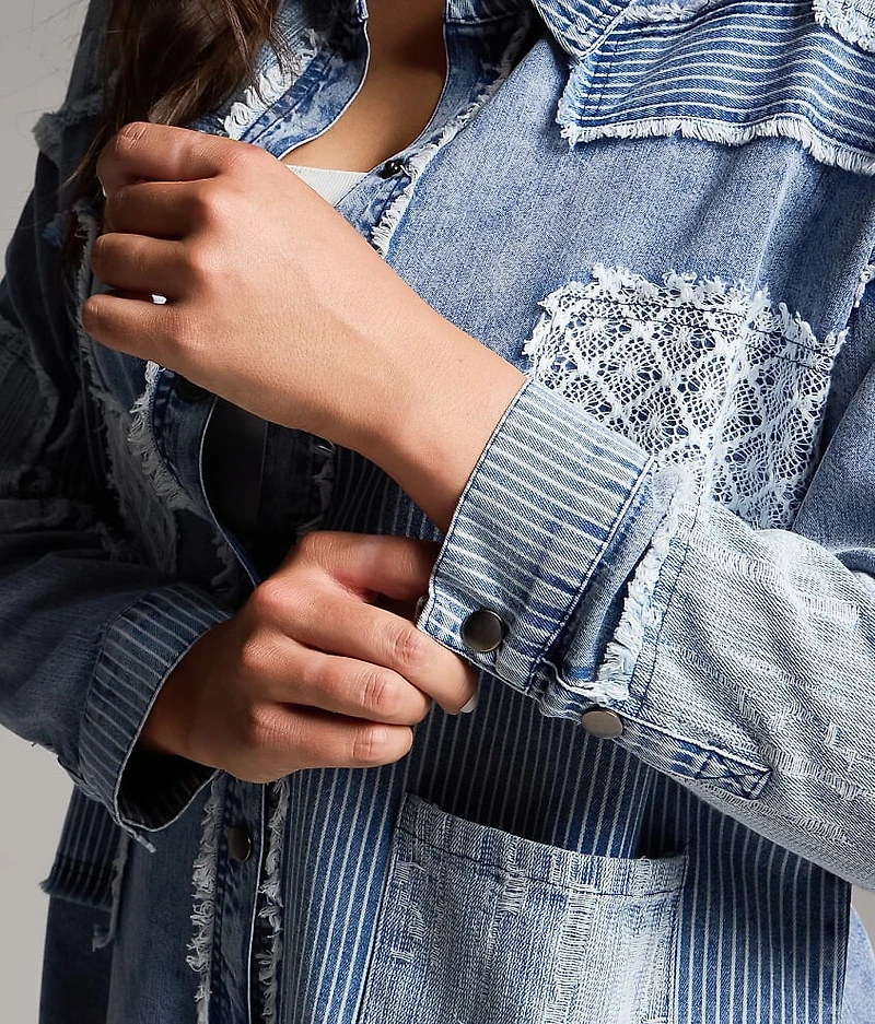 Pieced Chambray Shirt