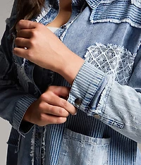 Pieced Chambray Shirt