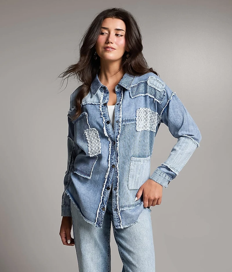 Pieced Chambray Shirt