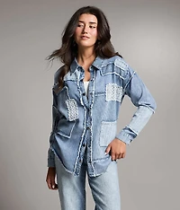 Pieced Chambray Shirt