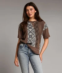 Pieced Plaid T-Shirt