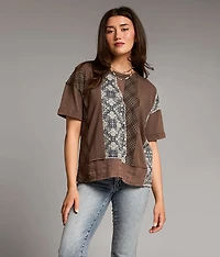 Pieced Plaid T-Shirt