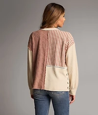 Eyelet Striped Top