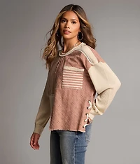 Eyelet Striped Top