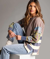 Mixed Stripe Oversized Pullover