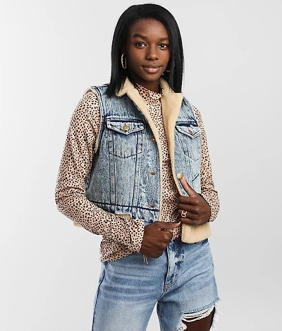 Sherpa Lined Denim Vest