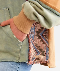 Pieced Knit Hooded Sweatshirt