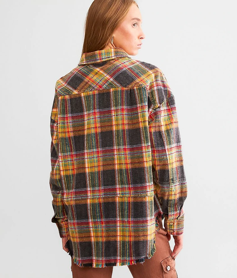 Frayed Flannel Boyfriend Shirt