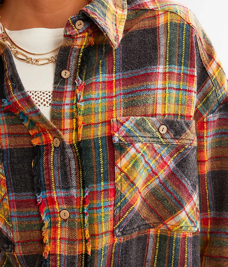 Frayed Flannel Boyfriend Shirt