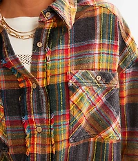 Frayed Flannel Boyfriend Shirt
